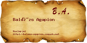 Balázs Agapion névjegykártya